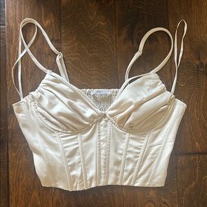 Vestique Cream Satin Corset Top